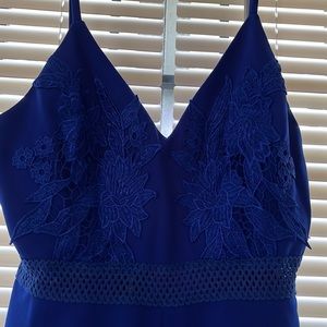 Flowy Blue floral embroidered romper